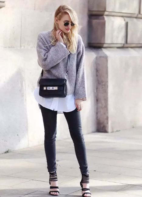 男士高领毛衣和衬衫叠穿,毛衣衬衫叠穿预知早春时尚风潮