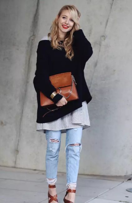 男士高领毛衣和衬衫叠穿,毛衣衬衫叠穿预知早春时尚风潮