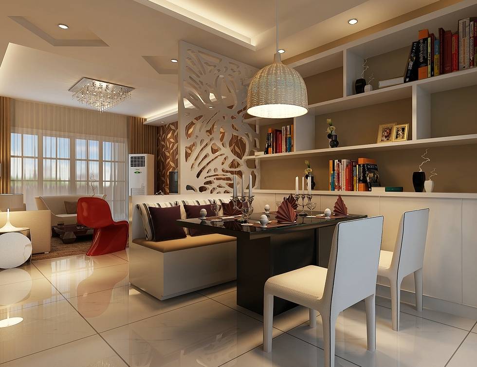 特色餐厅卡座隔断到顶木饰效果图,餐厅卡座一体效果图