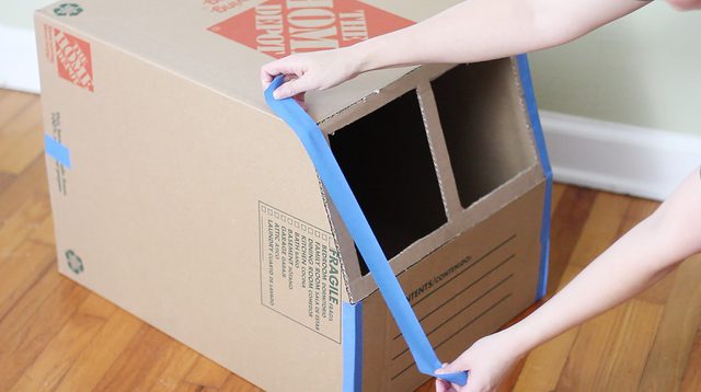 自制猫咪纸箱简单教程,纸箱自制一只迷你小宠物