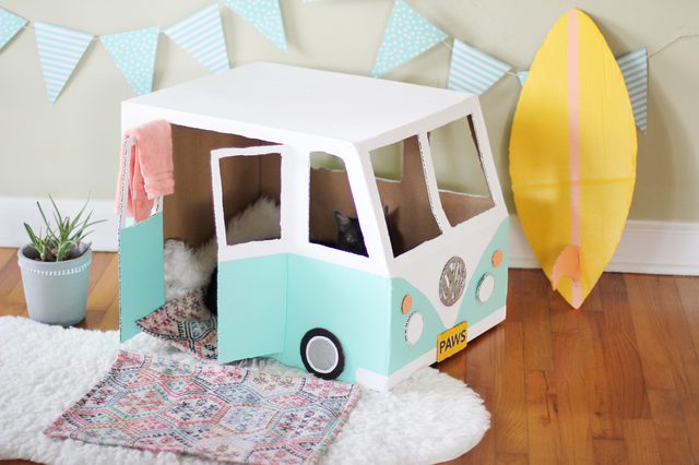 自制猫咪纸箱简单教程,纸箱自制一只迷你小宠物