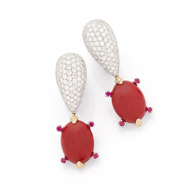 红珊瑚复古高级珠宝,欧洲红珊瑚珠宝