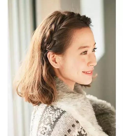 单辫前额编发教程,前额发型编发教程图解