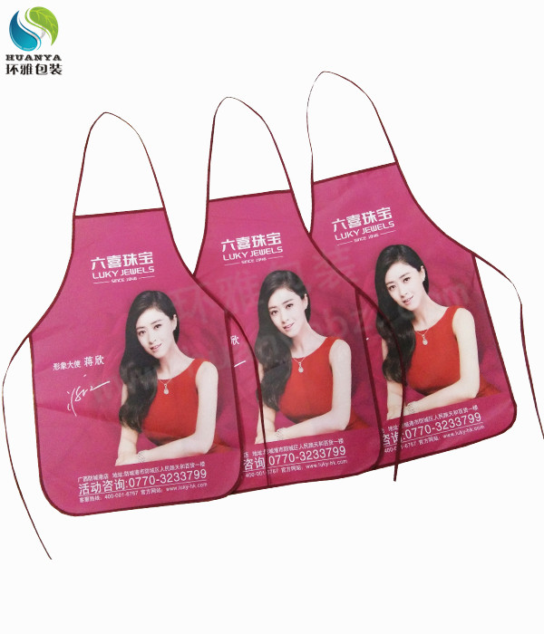 六喜珠宝宣传用广告围裙是什么材质制作的
