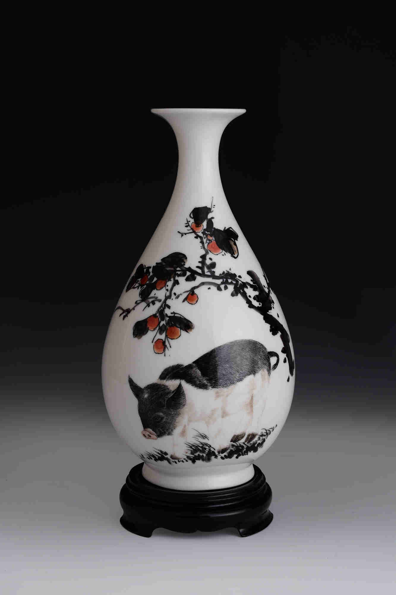 五彩纹龙凤瓷瓶,景德镇十二生肖瓷瓶