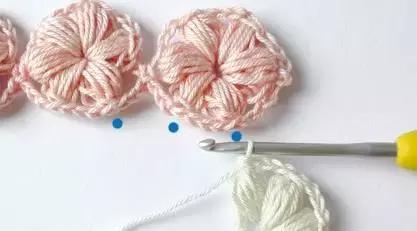 用毛线做泡芙花毯,泡芙花毯钩织教程