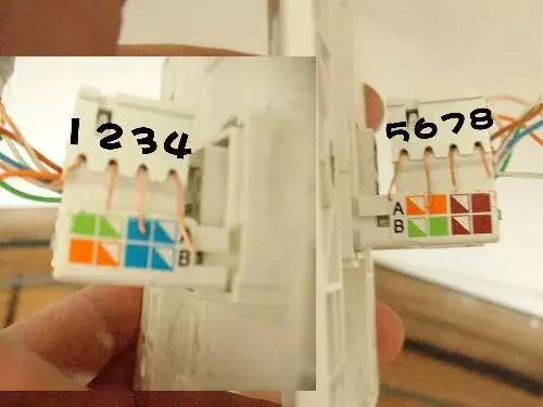 网线水晶头和插座接线图,公牛网线插座对应水晶头接法图解