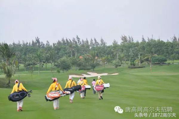 高尔夫球友外出打球,高尔夫爱好者和球童