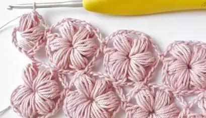 用毛线做泡芙花毯,泡芙花毯钩织教程