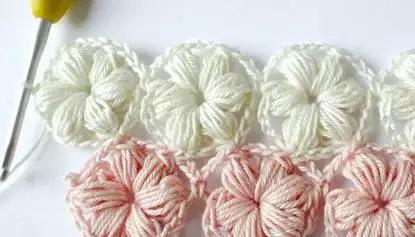 用毛线做泡芙花毯,泡芙花毯钩织教程