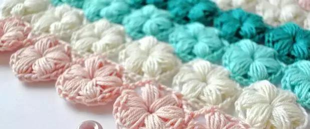 用毛线做泡芙花毯,泡芙花毯钩织教程
