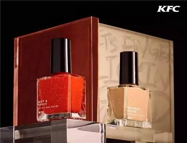 肯德基元气乳茶指甲油,可食用口红跨界肯德基