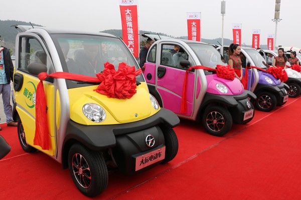 大运爱尚两座四轮电动车,风驰新能源锂电