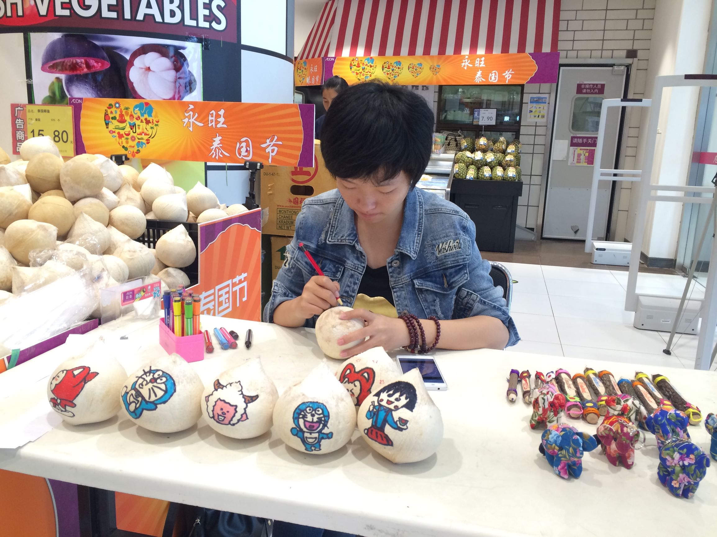 泰国市场金枕榴莲,泰国本地买金枕榴莲