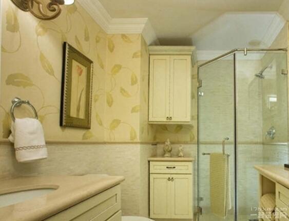 卫生间防水壁纸法式,防水壁纸贴卫生间