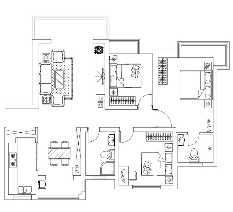 正商明钻一期两室一厅装修,郑州正商恒钻150平轻奢风图片