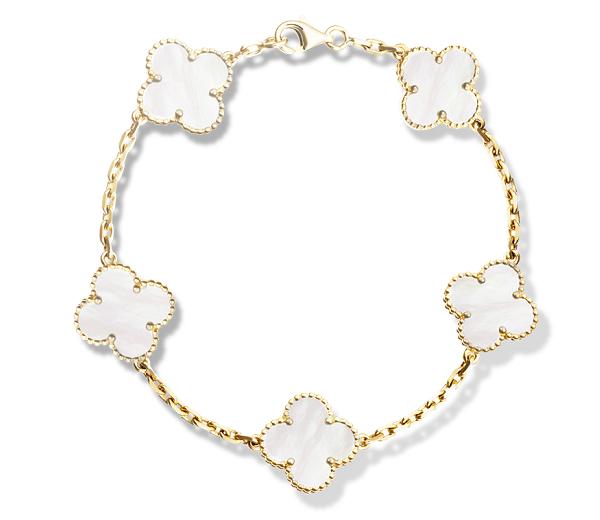 VCA梵克雅宝四叶草古典系列5花手链