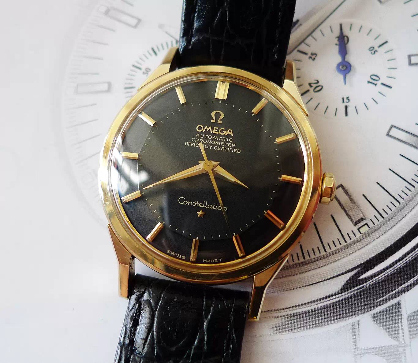 欧米茄星座双鹰2003款黑面,欧米茄古董表鉴别