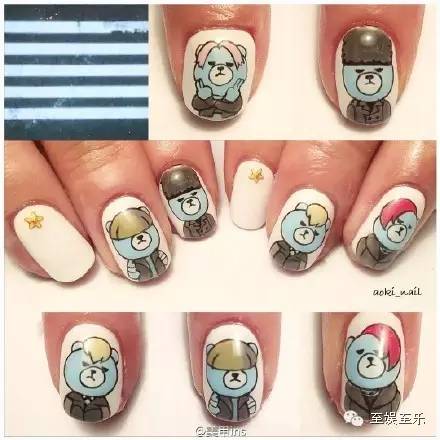 男团同款美甲,韩国男团同款美甲图片