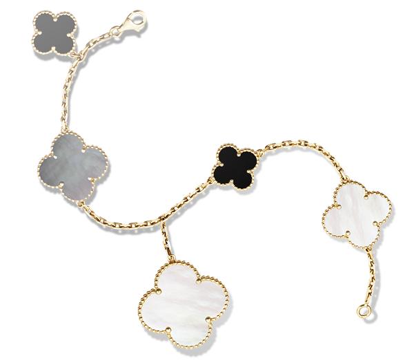 VCA梵克雅宝四叶草古典系列5花手链