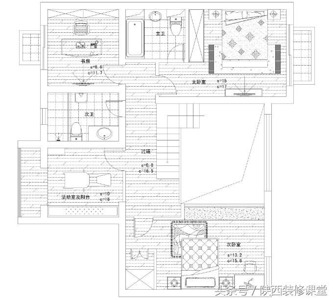 153平的复式美式风格,套内72平米法式田园小三房装修