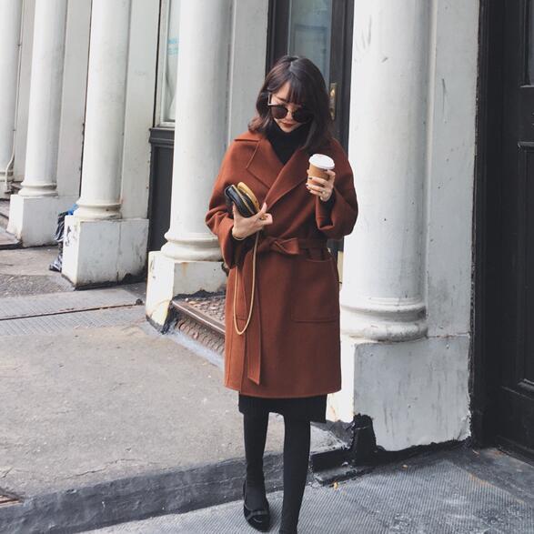 超显气质的双面呢大衣,leisure女装双面呢中长大衣