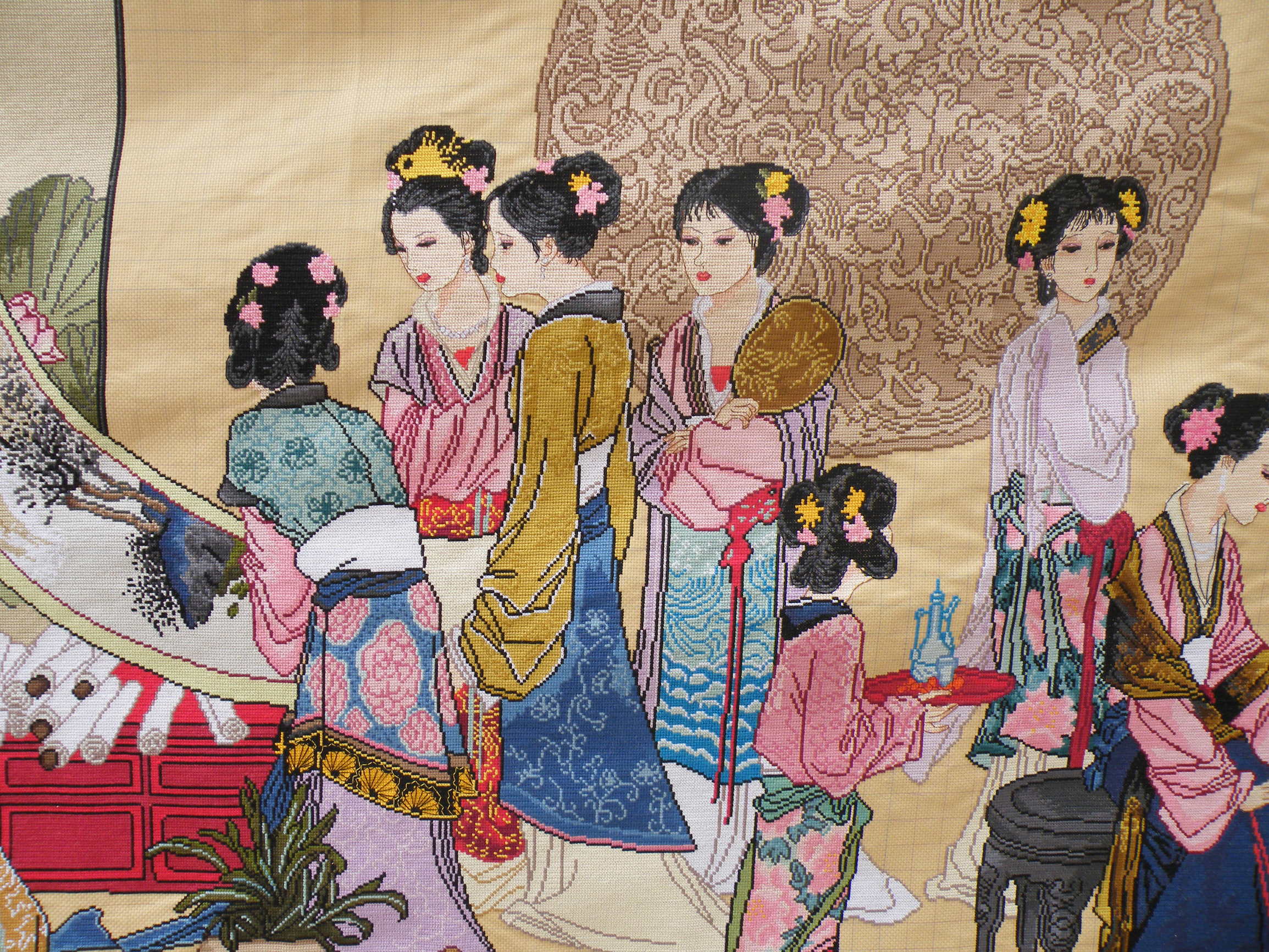 琴棋书画十字绣图名画,琴棋书画十字绣怎么绣好看