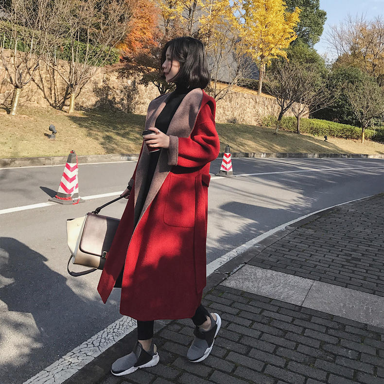 超显气质的双面呢大衣,leisure女装双面呢中长大衣