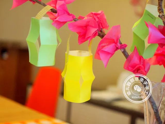 灯笼和鞭炮幼儿园手工,过年鞭炮灯笼幼儿园手工