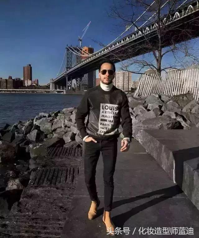 男装高领毛衫怎么搭配衣服,男士小高领毛衫