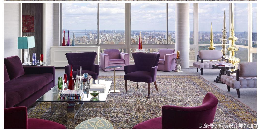 黑白灰软装设计搭配,浓郁紫色高级感软装搭配图片