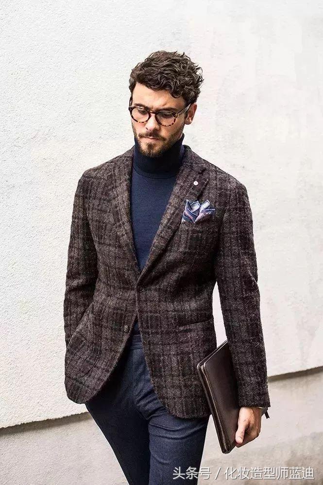 男装高领毛衫怎么搭配衣服,男士小高领毛衫