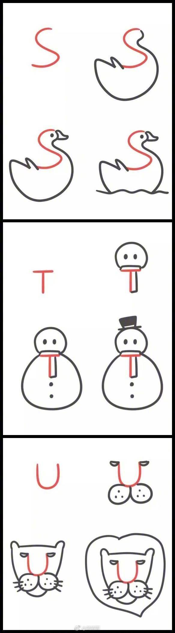26个英文字母简笔画涂色,26个英文字母简笔画升级版收藏