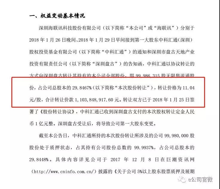 【e公司调查】中科招商清盘海联讯，接盘方深圳盘古是何方神圣？其实控人旗下至少有25家公司，自称是干技术的！