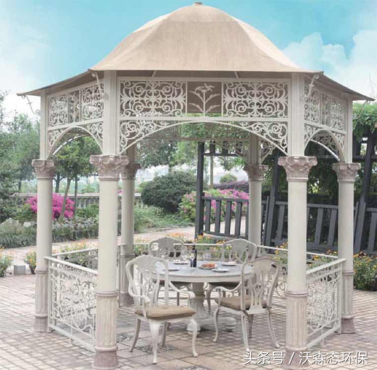 铝制凉亭花架效果图,铝合金凉亭装修效果图