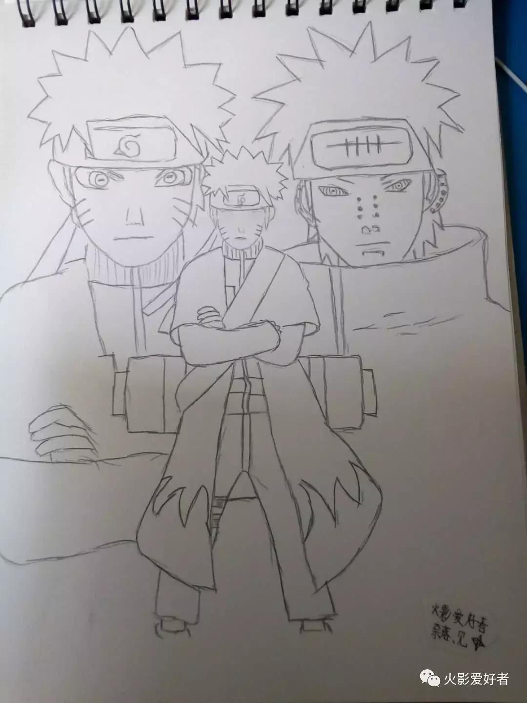 火影手绘集合,手绘火影忍者教程圆珠笔