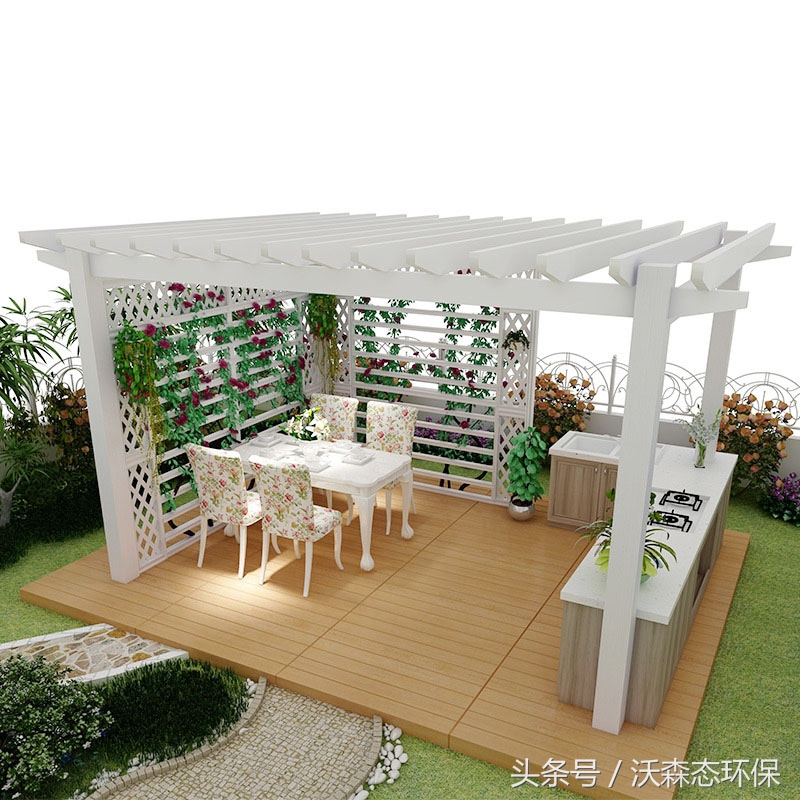 铝制凉亭花架效果图,铝合金凉亭装修效果图