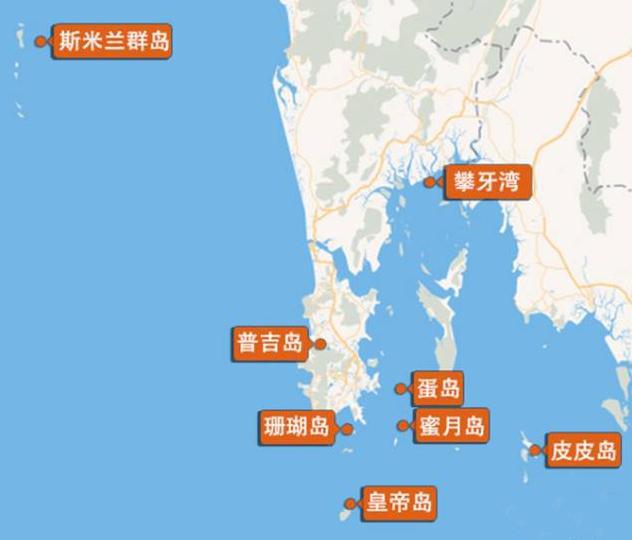 普吉岛各大海滩,普吉岛五个小岛