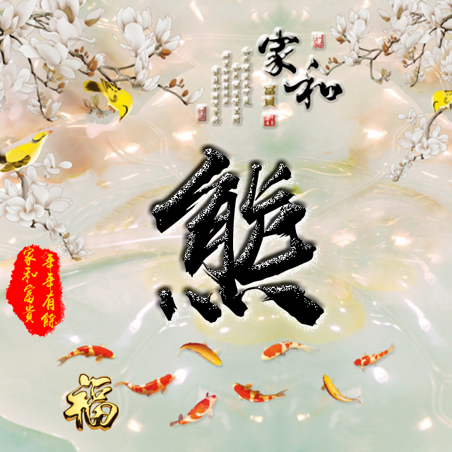 百家姓变形字体个性姓氏头像,彩字百家姓头像