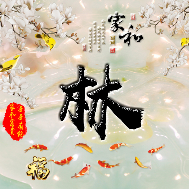 百家姓变形字体个性姓氏头像,彩字百家姓头像