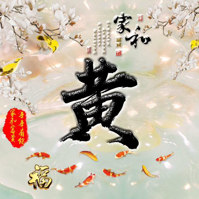 百家姓变形字体个性姓氏头像,彩字百家姓头像