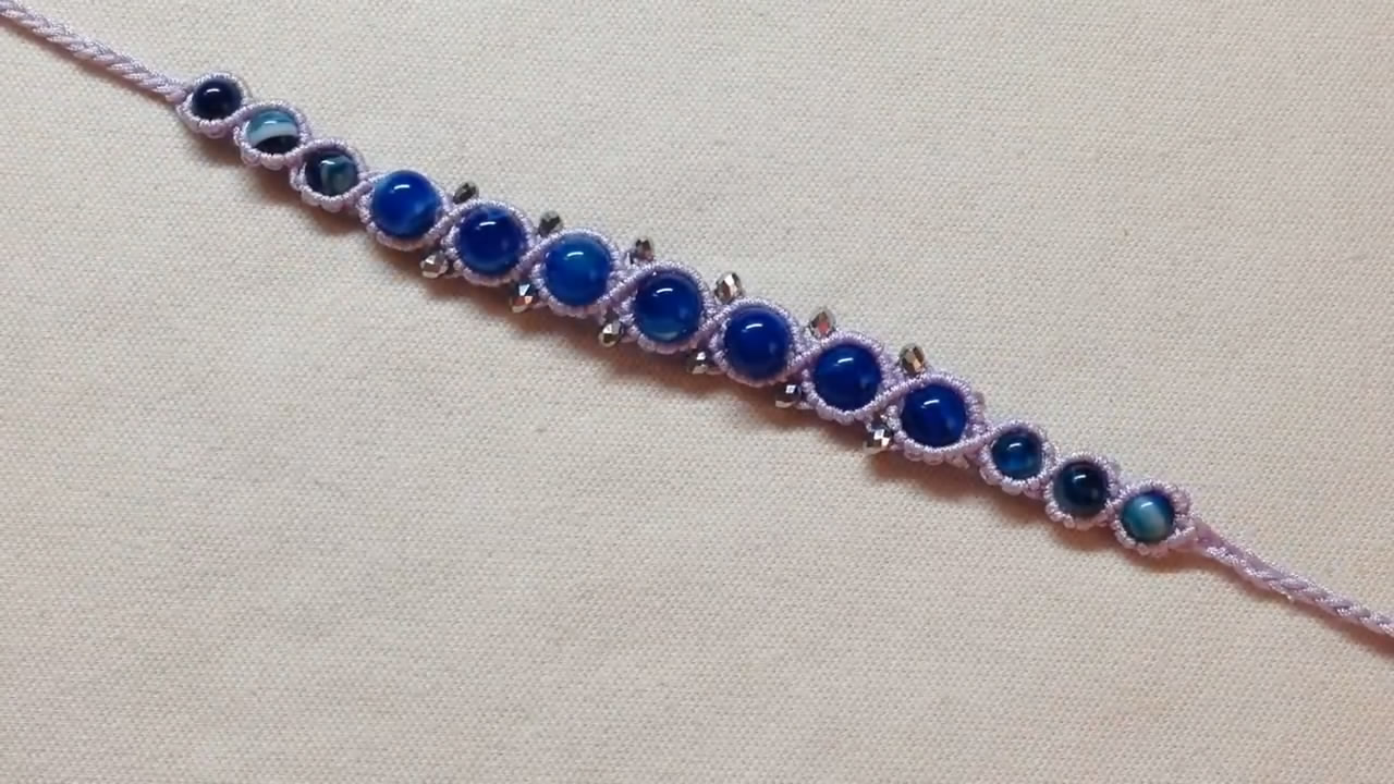 手链编织教程金刚结编织法,母亲节礼物diy手链编织