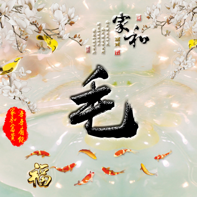 百家姓变形字体个性姓氏头像,彩字百家姓头像