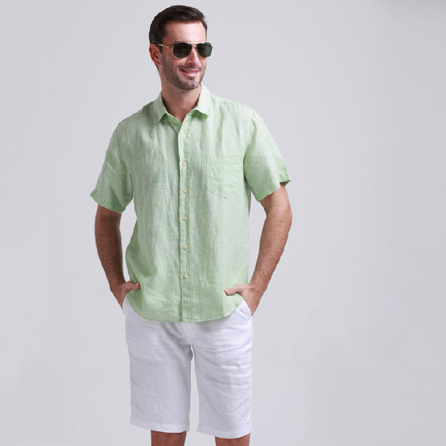 凉爽透汗轻奢高级感衬衫,柔软凉爽亚麻制成的宽松衬衫