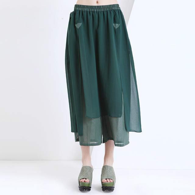 雪纺阔腿裤夏季搭配,夏季雪纺阔腿裤搭配