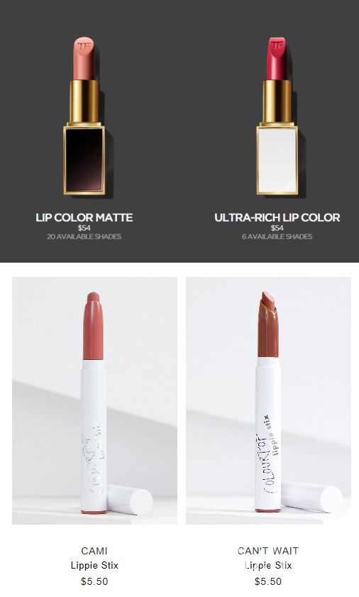 几百和几十的口红,几十和几百香水的区别