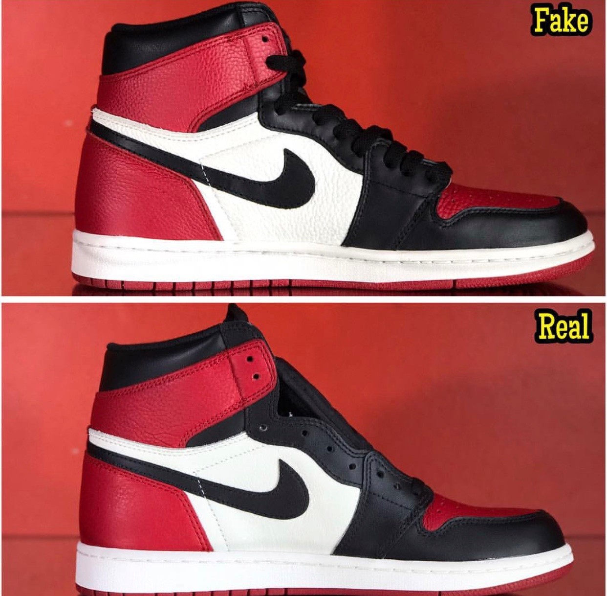 aj1bred真假,怎么分辨aj1的真假低帮