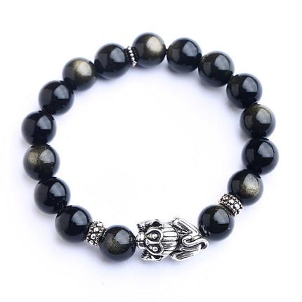 适合戴黑曜石手串,招财转运黑曜石手串
