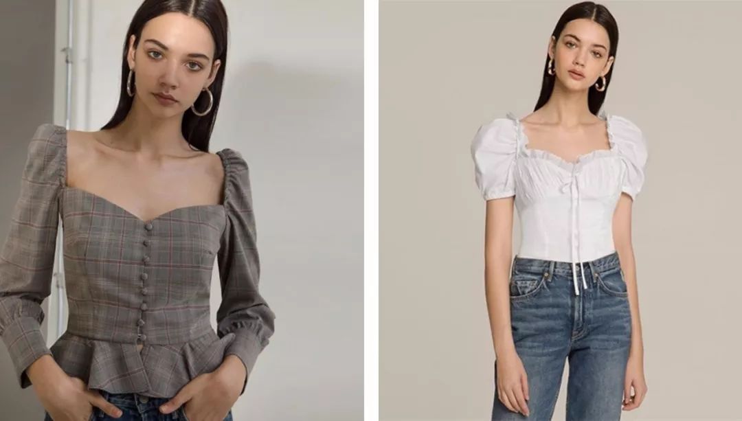 今年最流行的小方领,方领上衣高级感新款