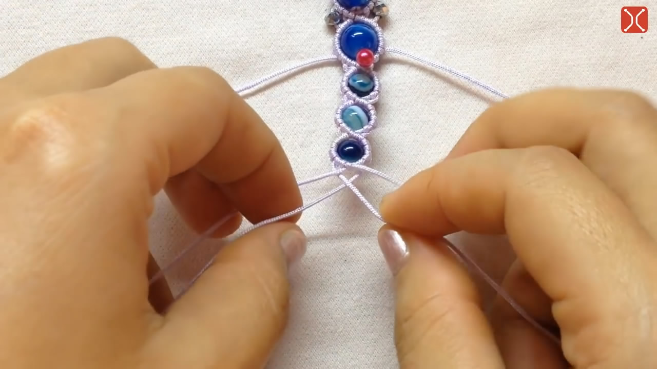 手链编织教程金刚结编织法,母亲节礼物diy手链编织